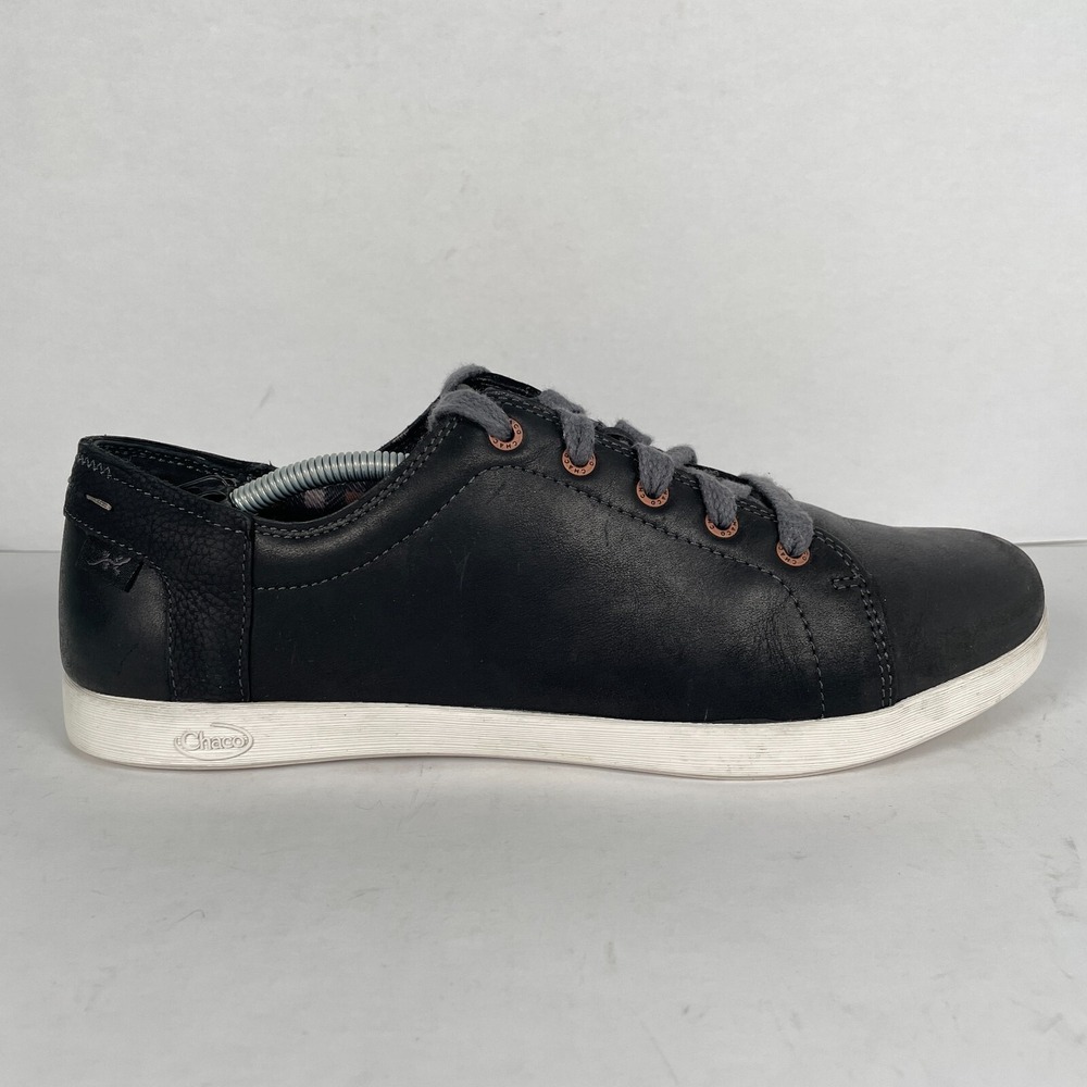 Chaco Ionia Sneakers Womens Size 10.5 Black Leather Lace Up Casual Comfort Shoes